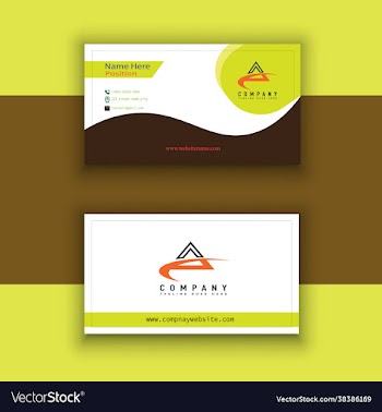 yellow and green modern business card