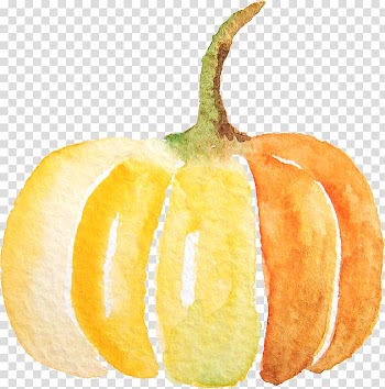 Yellow and green pumpkin , Pumpkin Spice Latte Calabaza, Watercolor pumpkin transparent background PNG clipart
