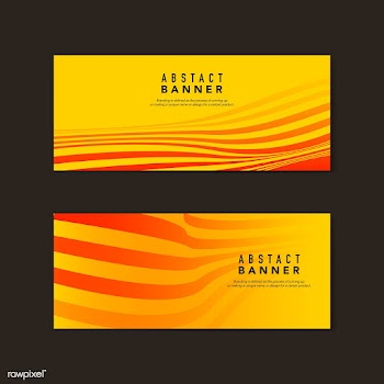 Yellow and orange abstract banner vectors | Free stock vector - 538175