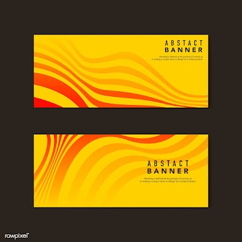 Yellow and orange abstract banner vectors | Free stock vector - 538177