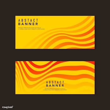 Yellow and orange abstract banner vectors | Free stock vector - 538215