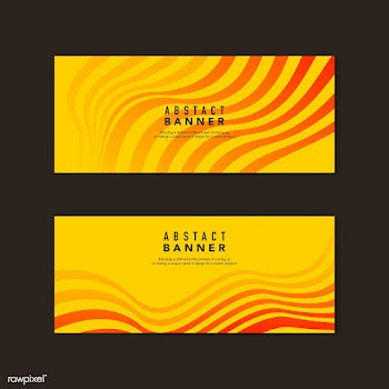 Yellow and orange abstract banner vectors | Free stock vector - 538227