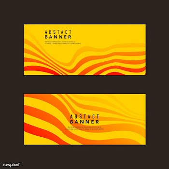 Yellow and orange abstract banner vectors | Free stock vector - 538244