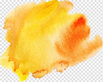 Yellow and orange painting , Watercolor painting , watercolor stain transparent background PNG clipart