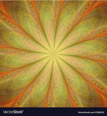Yellow and orange twisted fractal art background vector image