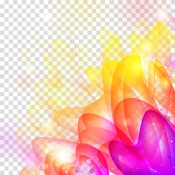 Yellow and pink flower decor , Light Color Illustrator, Colorful abstract album transparent background PNG clipart
