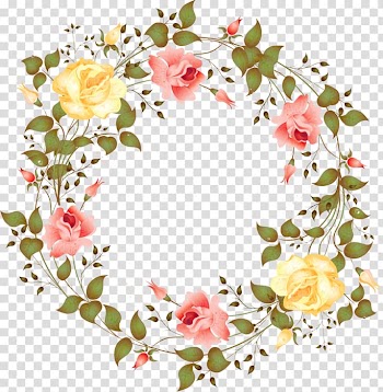 Yellow and pink rose flowers wreath , Watercolour Flowers Wreath Watercolor painting, flower transparent background PNG clipart