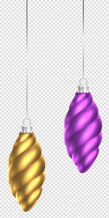 Yellow and purple baubles, Christmas ornament Christmas decoration , Christmas Ornaments transparent background PNG clipart