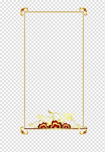 Yellow and red frame illustration, Texture mapping Gratis, Golden Chinese style game border transparent background PNG clipart