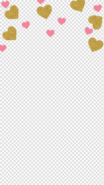 Yellow and red heart frame, Heart Petal Pink Yellow Confetti, pink confetti transparent background PNG clipart