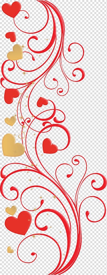 Yellow and red heart , Ornament Drawing Love, swirls transparent background PNG clipart