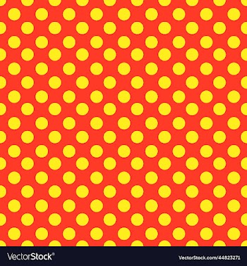yellow and red polka dot fabric background pattern