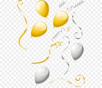 Yellow and silver balloons 