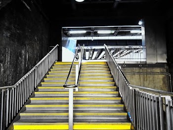 Yellow and Silver Stairs