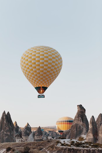 Yellow and White Hot Air Balloon