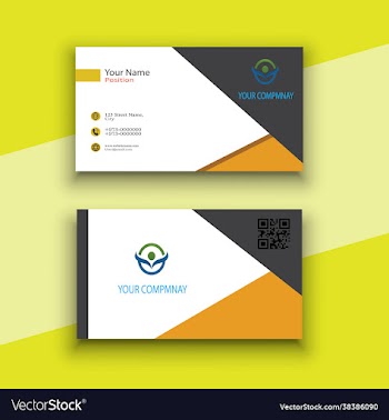 yellow and white modern business card