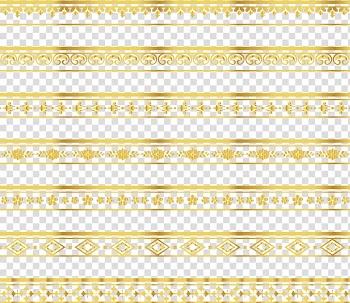 Yellow Angle Pattern, Delicate gold lace border, gold curtain print illustration transparent background PNG clipart
