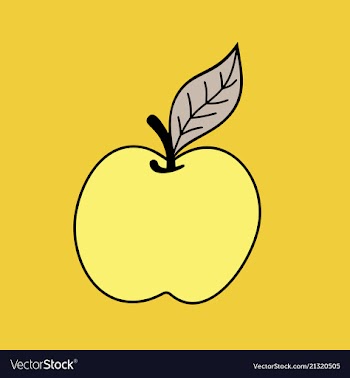 Yellow apple on white background vector image