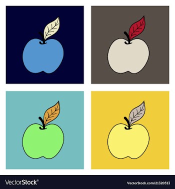 Yellow apple on white background vector image