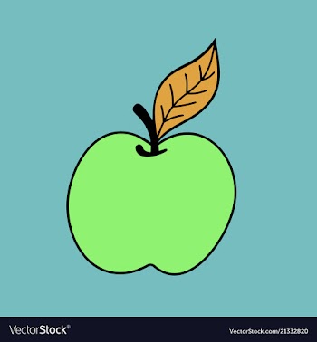 Yellow apple on white background vector image