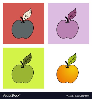 Yellow apple on white background vector image