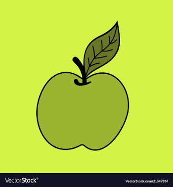 Yellow apple on white background vector image