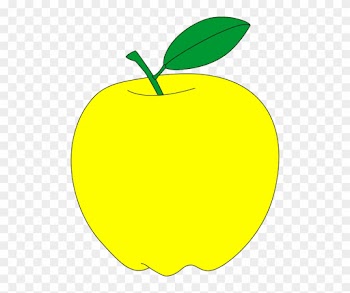 Yellow Apple With Green Leaf Free Vector Clipart - Clip Art