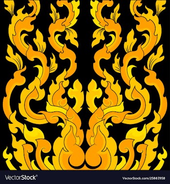 Yellow art pattern on a black vector image