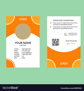 Yellow awesome id card vector image