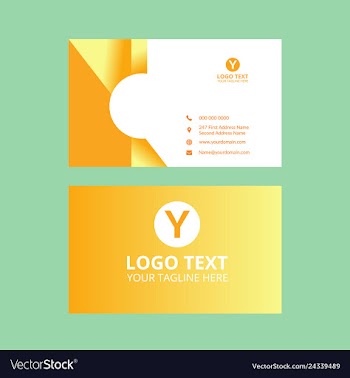 Yellow awosome business card vector image