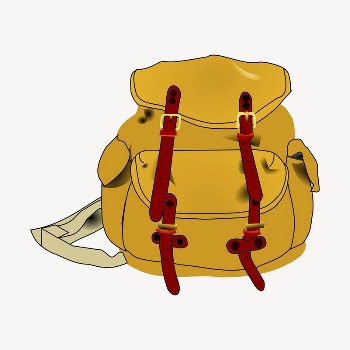 Yellow backpack sticker, fashion illustration | Free PSD - rawpixel