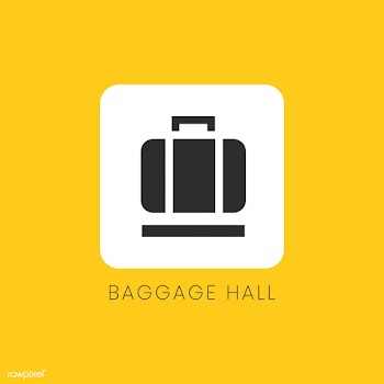 Yellow baggage hall sign vector | Free stock vector - 538341