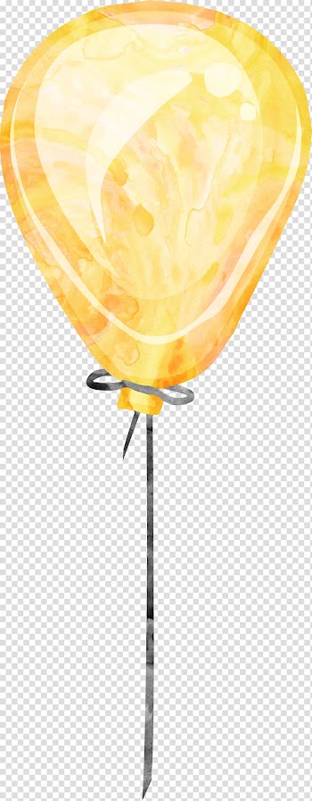 Yellow balloon illustration, Birthday cake Party Balloon, Birthday party balloons transparent background PNG clipart