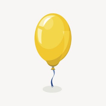Yellow balloon sticker, party decoration | Free PSD - rawpixel