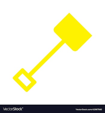 yellow beach shovel icon