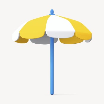 Yellow beach umbrella collage element, | Free PSD - rawpixel