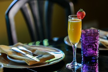 Yellow Beverage With Strawberry