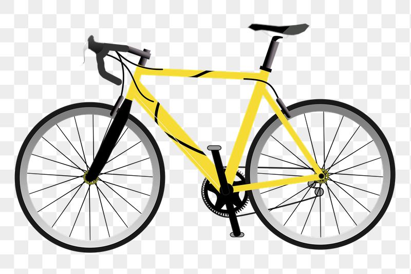 Yellow bicycle png sticker, transparent | Free PNG - rawpixel