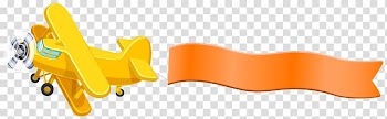 Yellow biplane illustration, Airplane Banner , Airplane with Banner transparent background PNG clipart