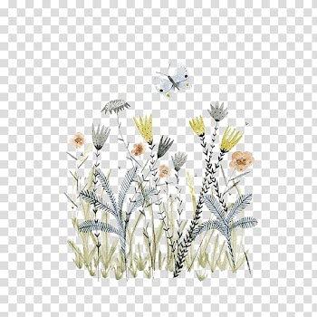 Yellow, black, and beige petaled flower , Book illustration Drawing Illustrator Art Illustration, Creative fantasy flowers transparent background PNG clipart