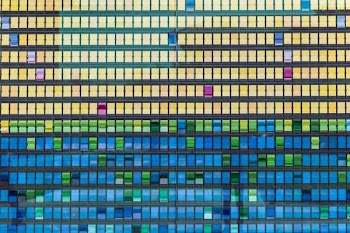 yellow, blue, and green textile
