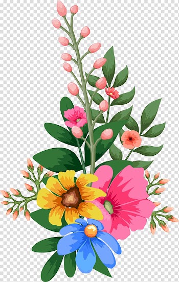 Yellow, blue, and pink petaled flowers illustration, Watercolor: Flowers Watercolor painting, Plant and flower buds transparent background PNG clipart