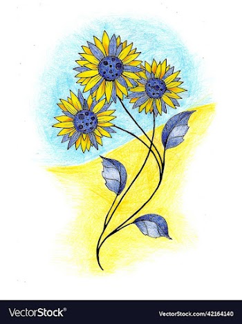 yellow-blue bouquet of flowers on the background