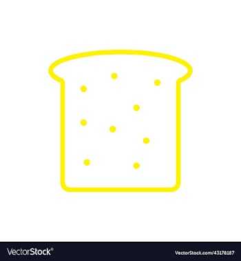 yellow bread slice outline icon