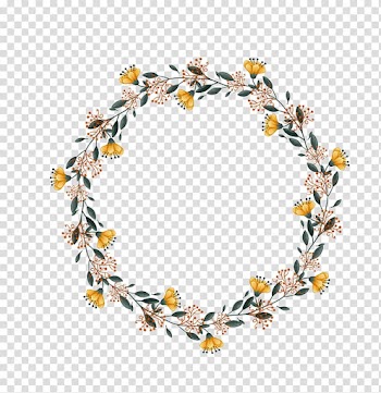 Yellow, brown, and green wreath, wedding wreath transparent background PNG clipart