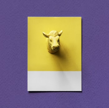Yellow Bull Head Bust Painting