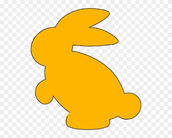 Yellow Bunny Silhouette Clip Art - Yellow Rabbit Clipart