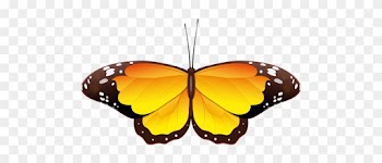 Yellow Butterfly Clip Art - Blue And Orange Butterfly Clipart