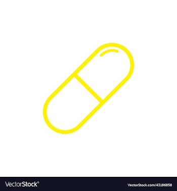 yellow capsule outline icon