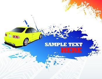 Yellow car and blue splash